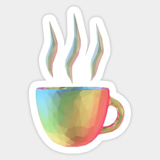 Rainbow Coffee Cup Sticker